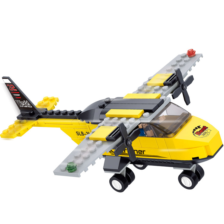 Building bricks small plane with pilot toy